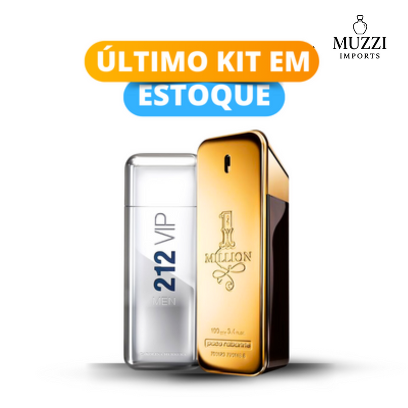 Kit 2 Perfumes Masculinos Importados (100ml cada) One Million  l 212 VIP Men  l ULTIMO KIT EM ESTOQUE