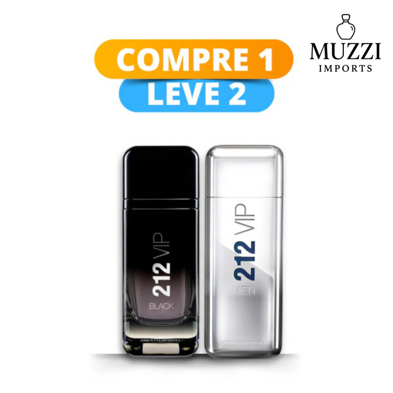 Kit 2 Perfumes Masculinos Importados (100ml cada) - 212 VIP Men e 212 VIP Black [ PROMOÇÃO POR TEMPO LIMITADO]